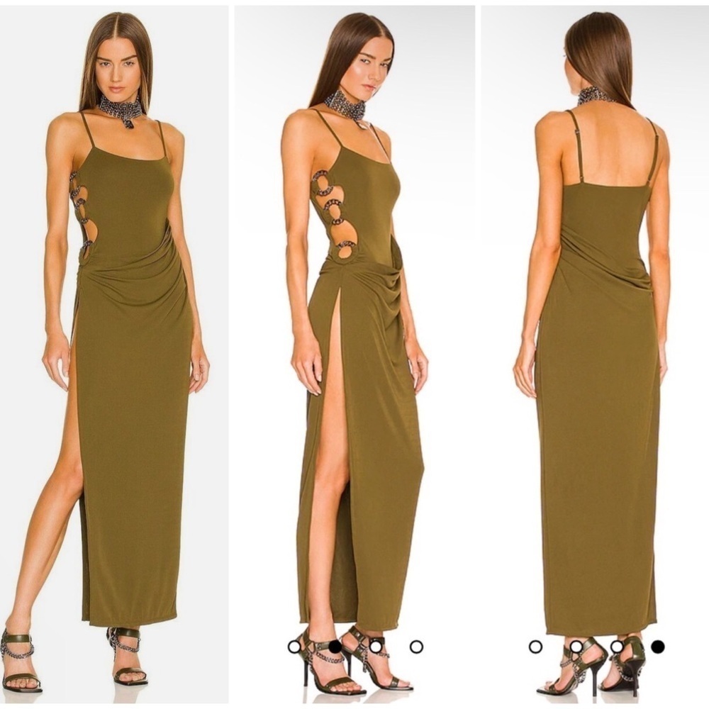 DUNDAS X REVOLVE Atlas Maxi Dress in Khaki Green Size XS